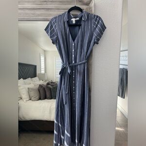 Abercrombie & Fitch, dress, x-small, blue/purple with a white stripe